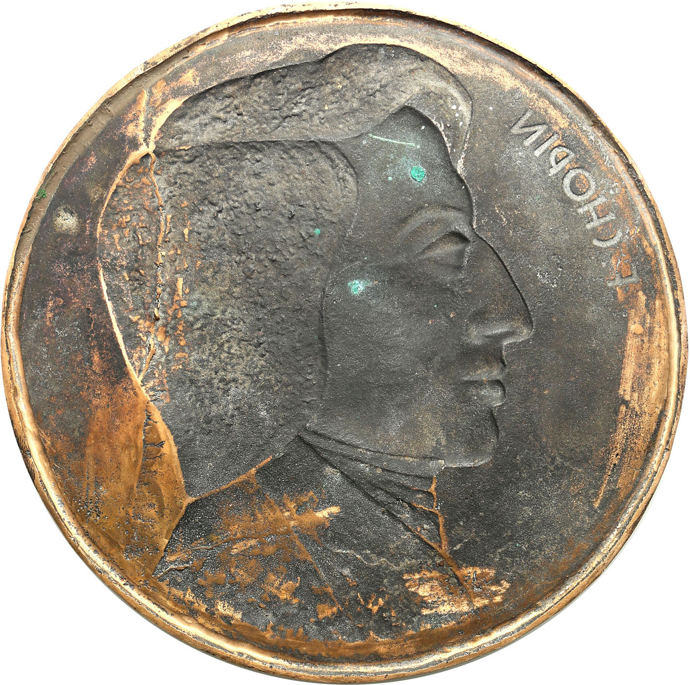 Plakieta Fryderyk Chopin, J. Markiewicz, brąz